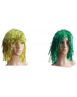 Favors 4 Pcs Glittering Foil Wig Foil Tinsel Costume Wig for Costume Ball Masquerade - CV18EHXM98G $7.73