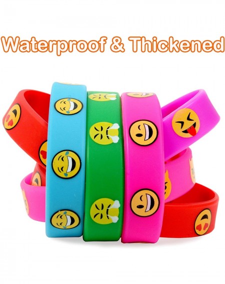 Party Favors 78-Pack Emoji Emoticons Wristbands Bracelets Set-Kids Size Silicone Bracelet for Kids Party Favors-Birthday Part...