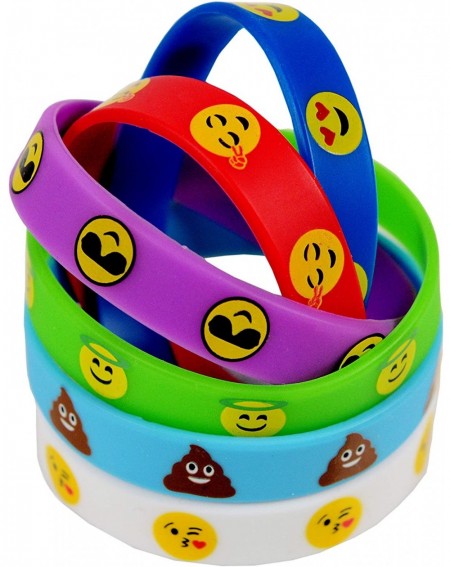 Party Favors 78-Pack Emoji Emoticons Wristbands Bracelets Set-Kids Size Silicone Bracelet for Kids Party Favors-Birthday Part...