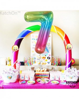 Balloons Giant Rainbow Jelly Number 7 Balloons - Large- 40 Inch- Colorful Gradient 7 Birthday Balloons - 7th Birthday Decorat...