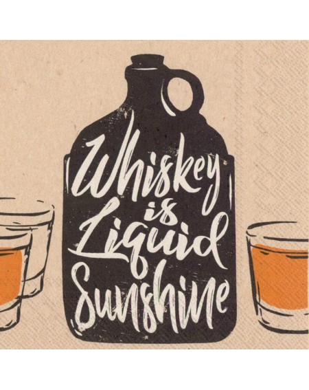 Cocktail Beverage Paper Napkins- 5 x 5-Inches- Whiskey Is Liquor - Whiskey Is Liquor - CZ18OEQGXAO
