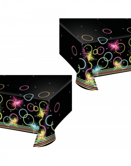 Party Packs Glow Party Plastic Table Cover- 54" x 102" (2 Pack) - Glow Party Plastic Table Cover- 54" X 102" - CQ196IGRHQI $1...