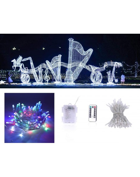 Outdoor String Lights Christmas LED String Lights 8 Modes 33Ft 100 LEDs Battery Operated 8 Modes Twinkling Starry Fairy Light...