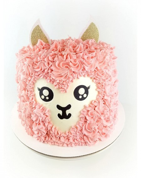Cake & Cupcake Toppers Handmade Llama Birthday Cake Topper Decoration - Alpaca - Double Sided Glitter Stock - CM18DKQ7WXW $21.23