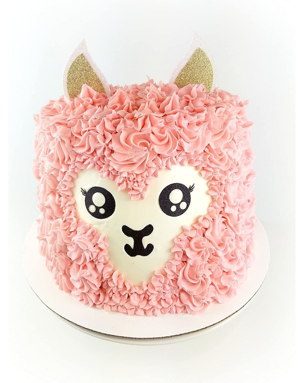 Cake & Cupcake Toppers Handmade Llama Birthday Cake Topper Decoration - Alpaca - Double Sided Glitter Stock - CM18DKQ7WXW $12.74