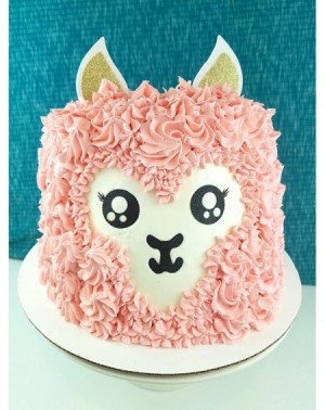 Cake & Cupcake Toppers Handmade Llama Birthday Cake Topper Decoration - Alpaca - Double Sided Glitter Stock - CM18DKQ7WXW $12.74