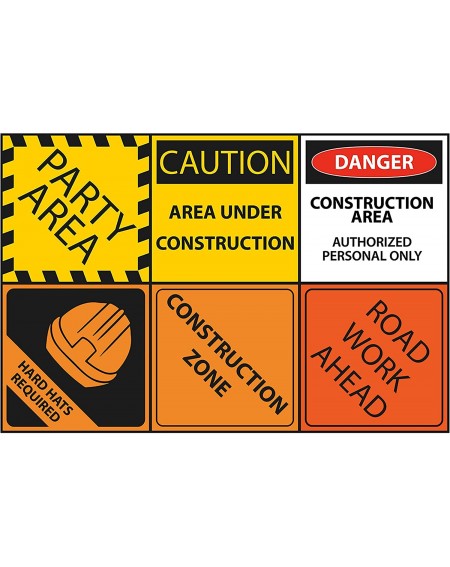 Banners & Garlands 18 Construction Party 12" Mini Posters- Construction Party Decorations- Construction Party Signs- Room Dec...