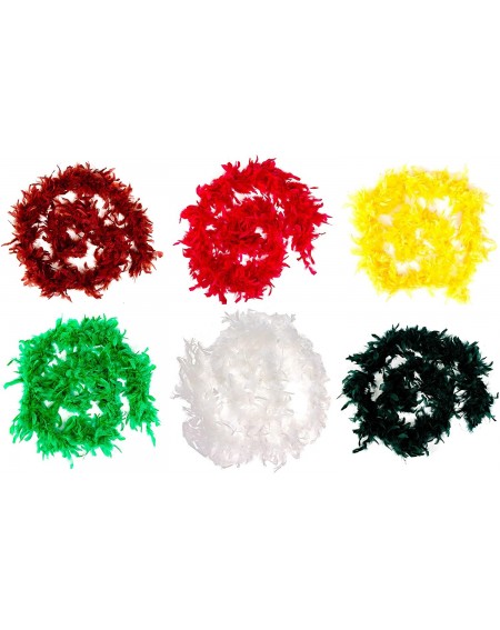 Party Favors Christmas Feather Boas - 6 Pack of 6 Feet Long Boas with Vibrant Colorful Feathers - Great for Costumes- Christm...