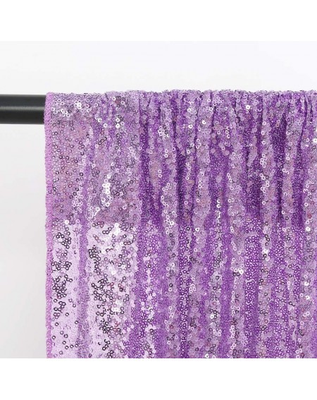 Photobooth Props Lavender Sequin Backdrop 2 Pieces 2FTx8FT Photo Booth Backdrop Drape Sequin Curtains for Christmas Parties B...