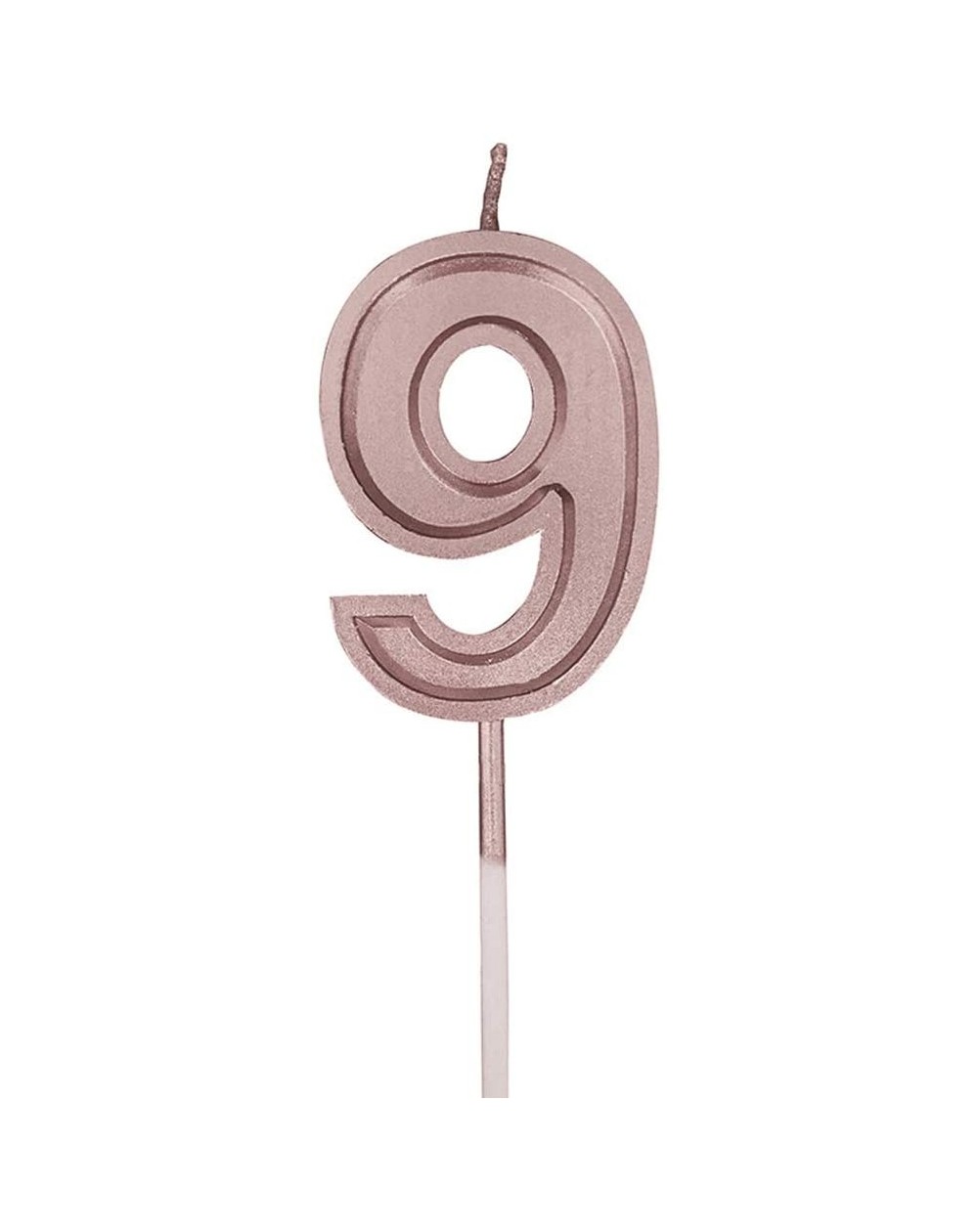Birthday Candles Multicolor Glitter Happy Birthday Numbers Candles Cake Topper Decoration for Adults/Kids Party (Rose Gold 9)...
