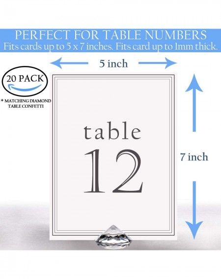 Party Games & Activities Luxury Diamond Place Card or Table Number Holder [20 Pack] with Matching Diamond Table Confetti [Ove...