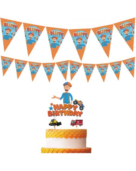 Banners Blippi Theme Party Banner for Kids- Children's Birthday Party Supplies- Party Decorations Items- Kids Playroom Decora...
