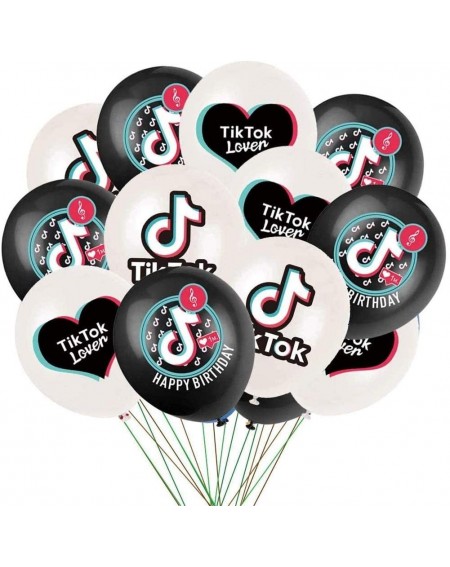 Balloons 40pcs TikTok Balloons- Happy Birthday Latex Party Balloons with tiktok Logo for TikTok Theme Birthday Party Supplies...