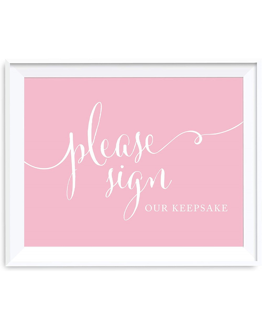 Banners & Garlands Andaz Wedding Party Signs- Blush Pink- 8.5x11-inch- Please Sign Our Keepsake Table Sign- 1-Pack - CJ12FA7L...