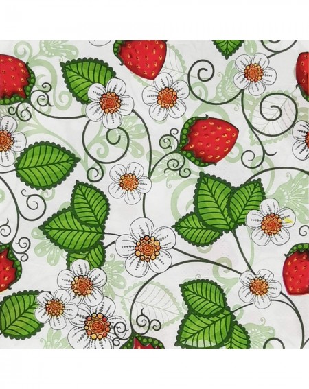 Tableware Colored Paper Napkins- 20 Count Shabby Chic Napkins for Wedding- Dinner Tea Party Shower (Strawberry) - Strawberry ...