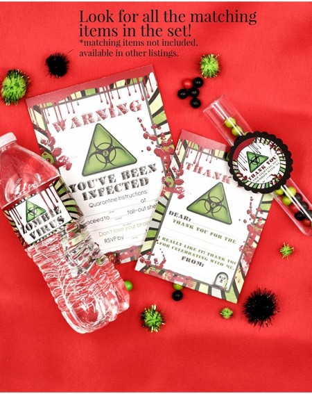 Favors Zombie Infection Halloween Waterproof Water Bottle Sticker Wrappers- 20 1.75" x 8.5" Wrap Around Labels by AmandaCreat...