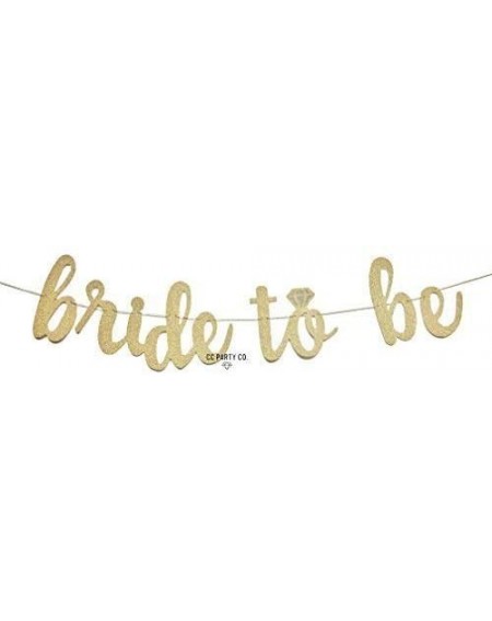 Banners & Garlands Bride to Be Gold Glitter Banner with Diamond Ring Detail - bachelorette party - bridal shower - engagement...
