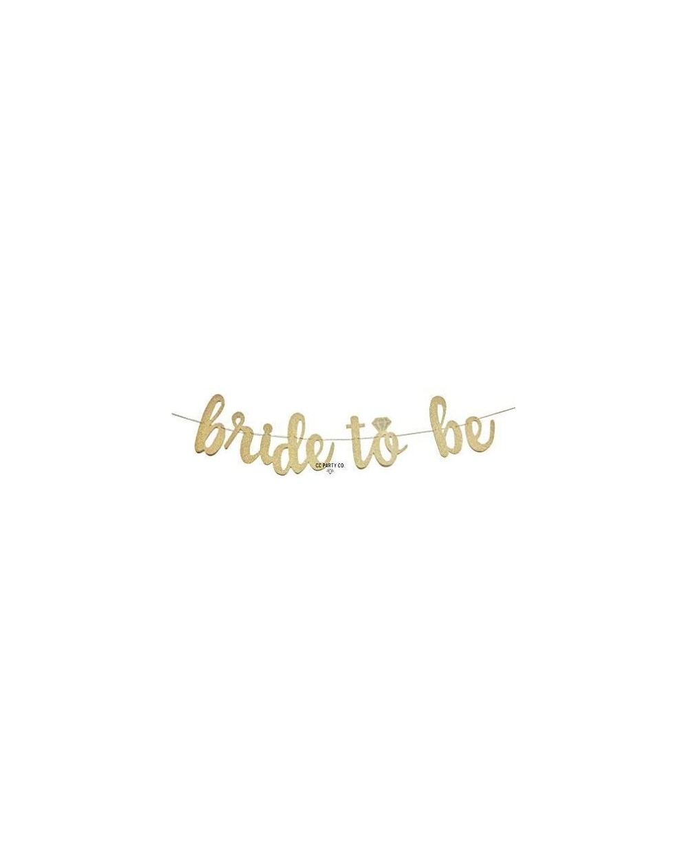 Banners & Garlands Bride to Be Gold Glitter Banner with Diamond Ring Detail - bachelorette party - bridal shower - engagement...