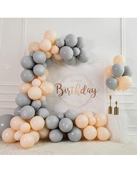 Balloons Latex Party Balloons 118PCS Gray Light Yellow Thickened Balloon Arch Garland Set- Used for Baby Shower- Wedding- Eng...