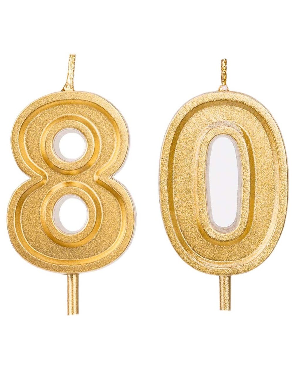 Cake Decorating Supplies 2.76 inch Gold Number 80 Birthday Candles-80th Cake Topper for Birthday Decorations - CE194AWS5GG $1...