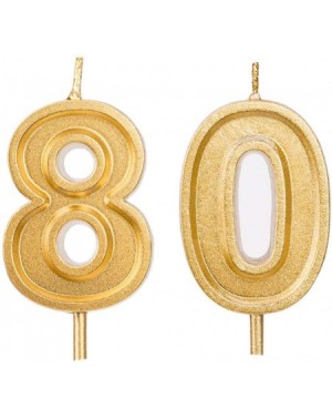 Cake Decorating Supplies 2.76 inch Gold Number 80 Birthday Candles-80th Cake Topper for Birthday Decorations - CE194AWS5GG $1...