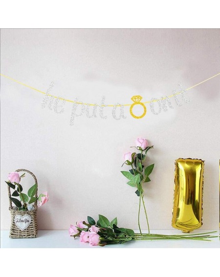 Banners & Garlands He Put A Ring On It Banner for Engagement- Bridal Shower- Bachelorette- Wedding Party Decorations- Bride t...
