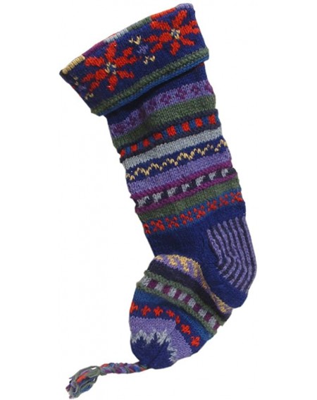 Stockings & Holders Handknit Wool Christmas Stockings - Blue Stripe - CP116V63M3L $39.04