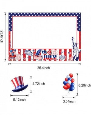 Photobooth Props 4th Fourth of July Photo Frame Decorations Large Size Patriotic Photo Booth Prop US American Flag Picture Ph...
