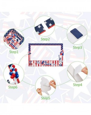 Photobooth Props 4th Fourth of July Photo Frame Decorations Large Size Patriotic Photo Booth Prop US American Flag Picture Ph...