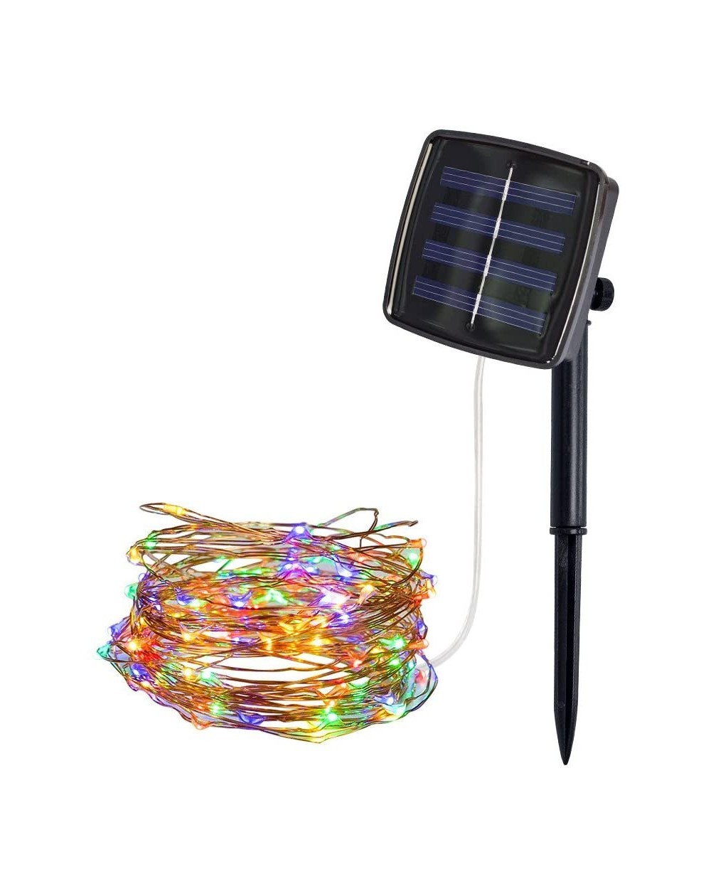 Outdoor String Lights Solar Fairy Lights- 2M Outdoor Solar Powered Copper Wire Light String 20 Lights Fairy Party Decor (Mult...