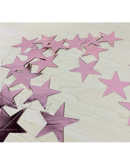Banners & Garlands 6 Pack Rose Gold Paper Star Garland (Total 80 Feet) Glitter Star Bunting Banner- String Hanging Party Deco...