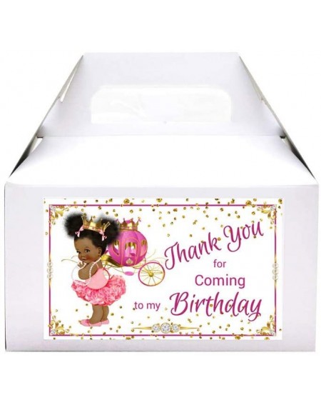 Favors Princess Gable Box Labels- African American Princess Birthday Party Favor Box (Labels Only) - Labels Only - CJ18IHMRXW...