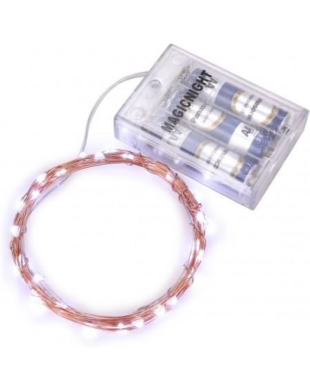 Indoor String Lights Valentine's Day Cool White 10ft 30 Mini Micro LED Copper Starry Fairy Strings Lights AA Battery Powered ...
