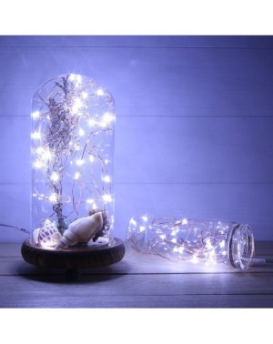 Indoor String Lights Valentine's Day Cool White 10ft 30 Mini Micro LED Copper Starry Fairy Strings Lights AA Battery Powered ...