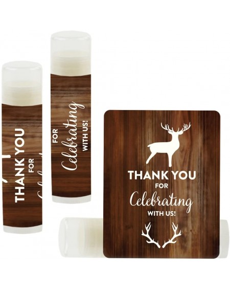 Favors Lip Balm Birthday Party Favors- Thank You for Celebrating with Us- Buck Male Deer Antlers- 12-Pack- Deer Antlers Theme...