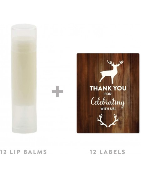 Favors Lip Balm Birthday Party Favors- Thank You for Celebrating with Us- Buck Male Deer Antlers- 12-Pack- Deer Antlers Theme...