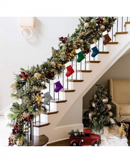 Stockings & Holders 2020 6 Pack 7" Mini Christmas Stockings Luxury Velvet Lovely Tree Ornaments for Family Decor Dinner Table...