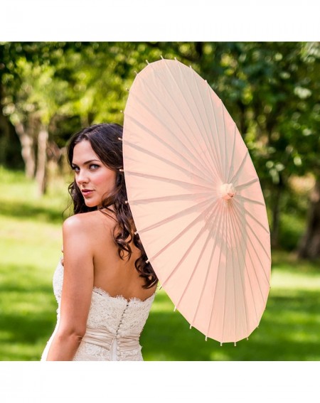 Favors Paper Parasol with Bamboo Boning - Peach - Peach - CP112P50UCX $23.13