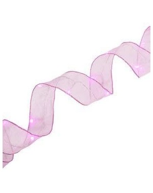 Indoor String Lights Battery Operated LED 9ft Organza Ribbon Lights - Color Baby Pink - Decorations for The Holidays- Parties...
