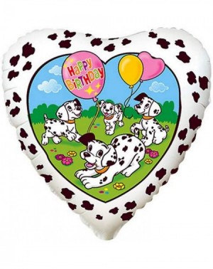 Balloons 201686-WHT Happy Birthday Dalmatians-White- 18 - C3187LI6TZR $9.46