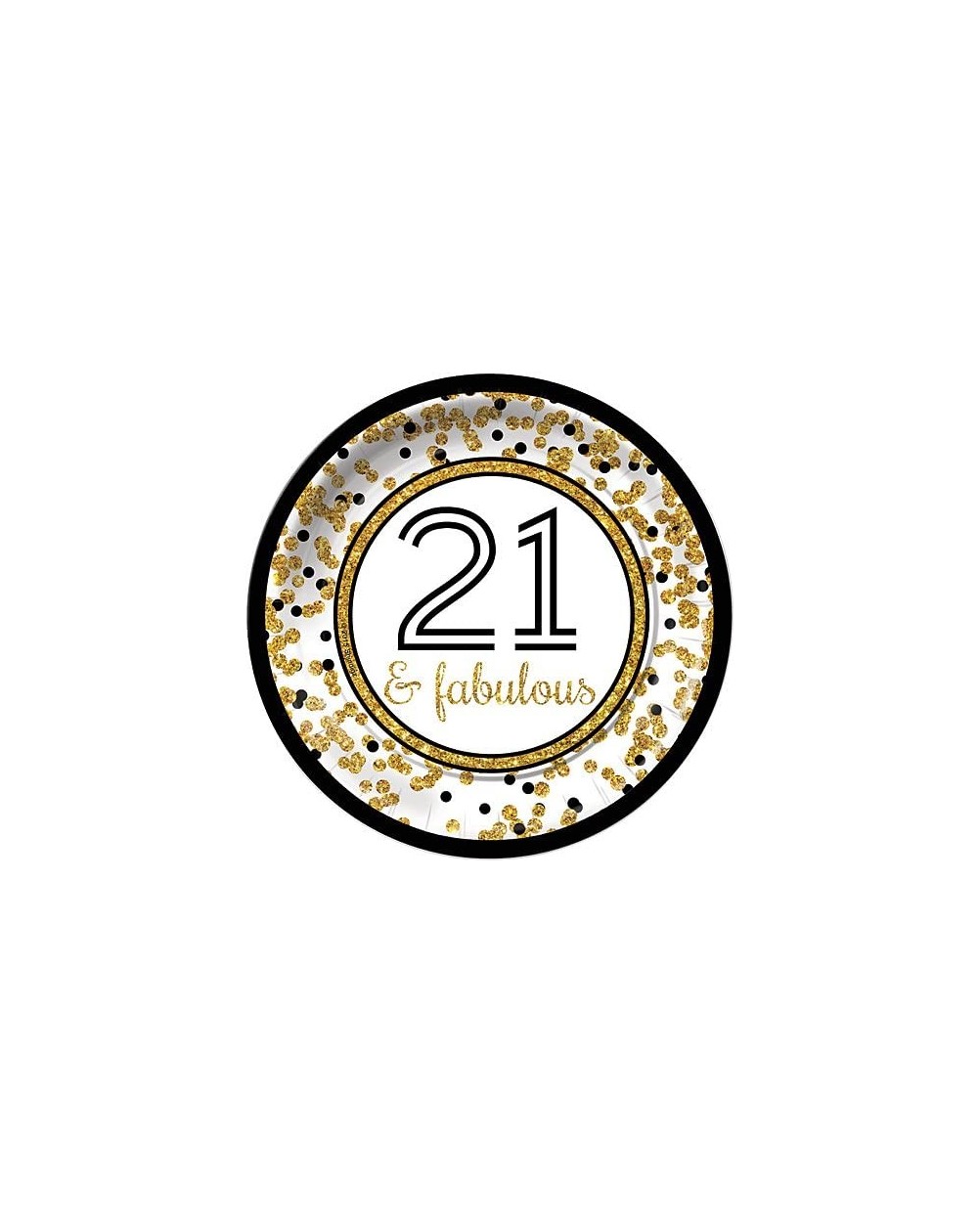 Tableware Cheers to You Gold 21 & Fabulous 21st Birthday Dinner Plates (8) Party Tableware Supplies Decorations - CO18CXYZGU5...