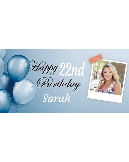 Banners Custom Birthday Banner- Personalised Happy Birthday Vinyl Banner with Baby's Picture- DIY Birthday Party Decorations ...