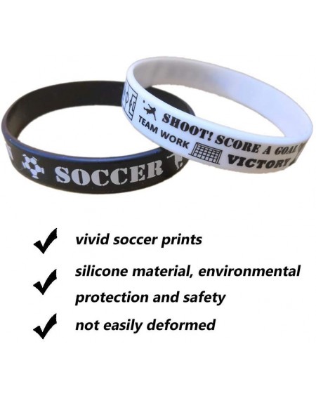 Party Favors 48 PCS Soccer Motivational Silicone Wristband for Kids - Personalized Silicone Rubber Bracelets - Sports Prizes ...