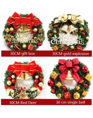 Banners & Garlands Christmas Wreath Christmas Tree Round Bell Decor Handcrafted Elegant Holiday Wreath Wall Xmas Decoration A...