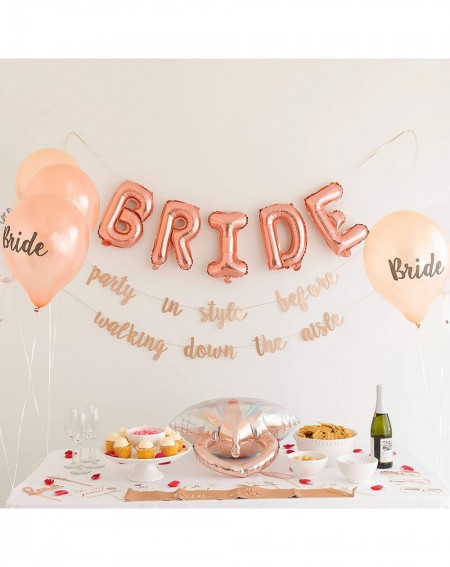 Party Packs Bachelorette Party Decorations Set for Bridal Shower Party Decor - Kit Includes Bride Sash- Rose Gold Banner- Dia...