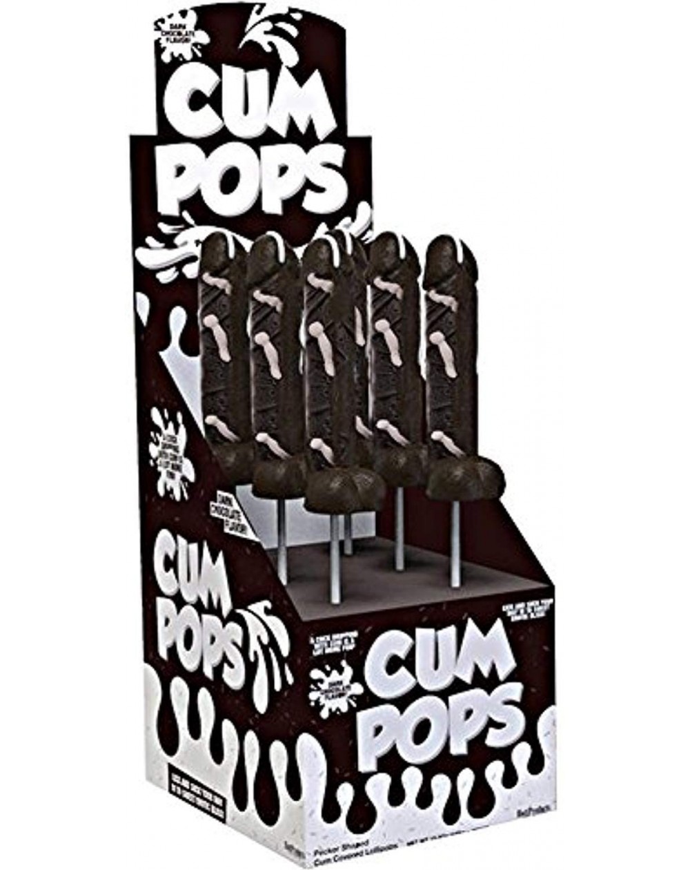 Adult Novelty Cum Cock Pops Display- Dark Chocolate- 6 Count - CW18C4YNU8Y $37.07