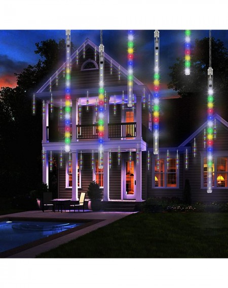 Outdoor String Lights 30cm 8 Tubes Meteor Shower Rain Lights with Timer Function - 288 LED Drop/Icicle Snow Falling Raindrop ...