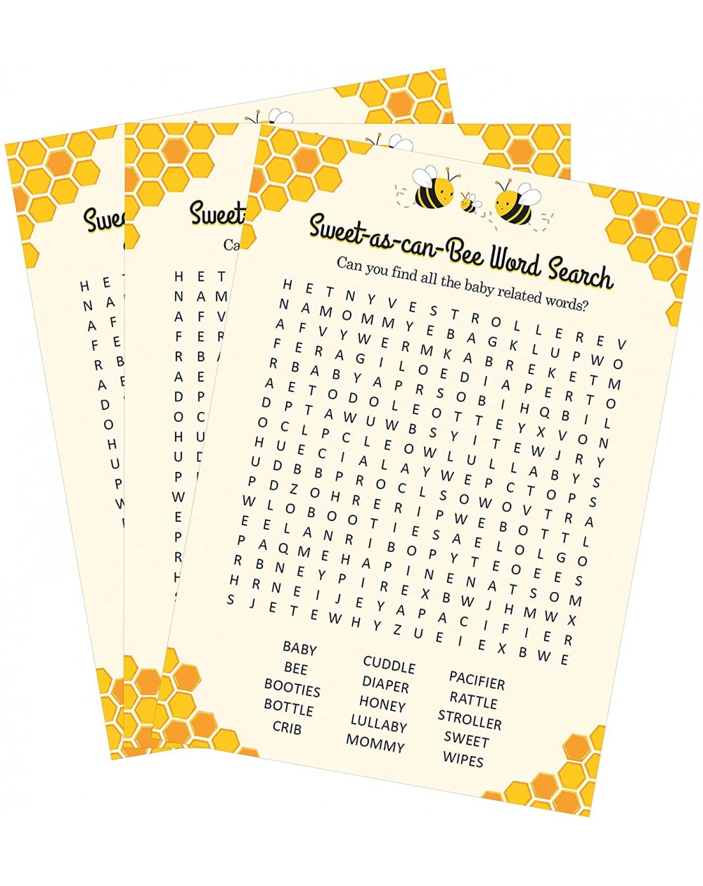Party Games & Activities Honey Bee Baby Shower Word Search Game - 24 count - CS18WZAW2U3 $14.70