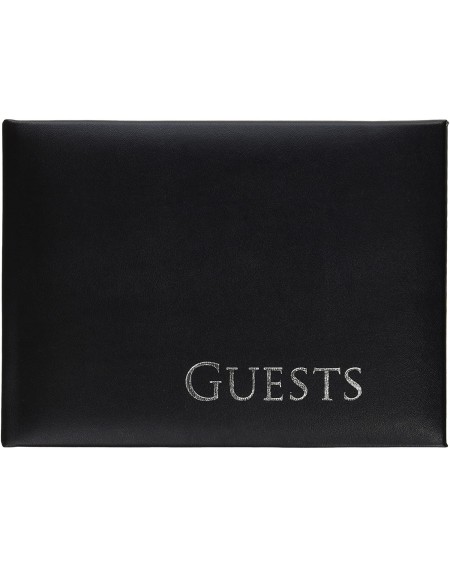 Guestbooks 35930 Embossed Guest Book- 8.5 by 6.25-Inch- Black with Silver Writing - Black - CI1191ZBFVF $25.92