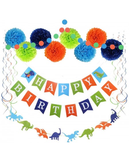 Party Packs birthday decorations- dinosaur happy birthday decorations-including-happy birthday banners- hanging swirls- paper...